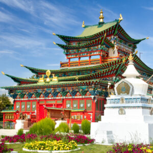 Russia,Ivolginsky,Datsan,Monastery,Is,The,Buddhist,Temple,Located,Near,Ulan-ude