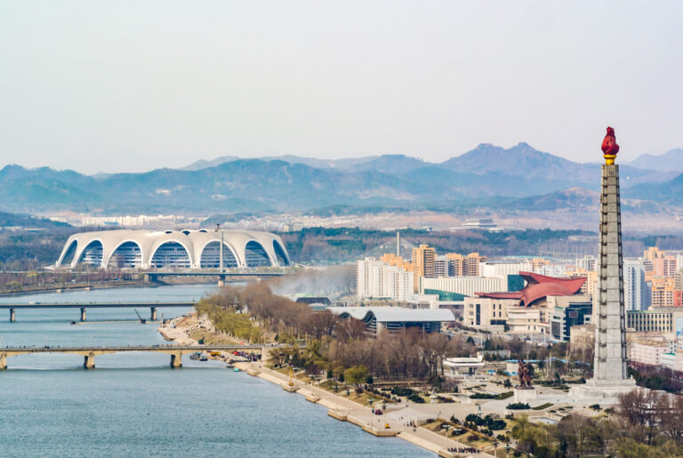 Pyongyang,North,Korean,Capital,Skyline,With,Rungrado,1st,Of,May